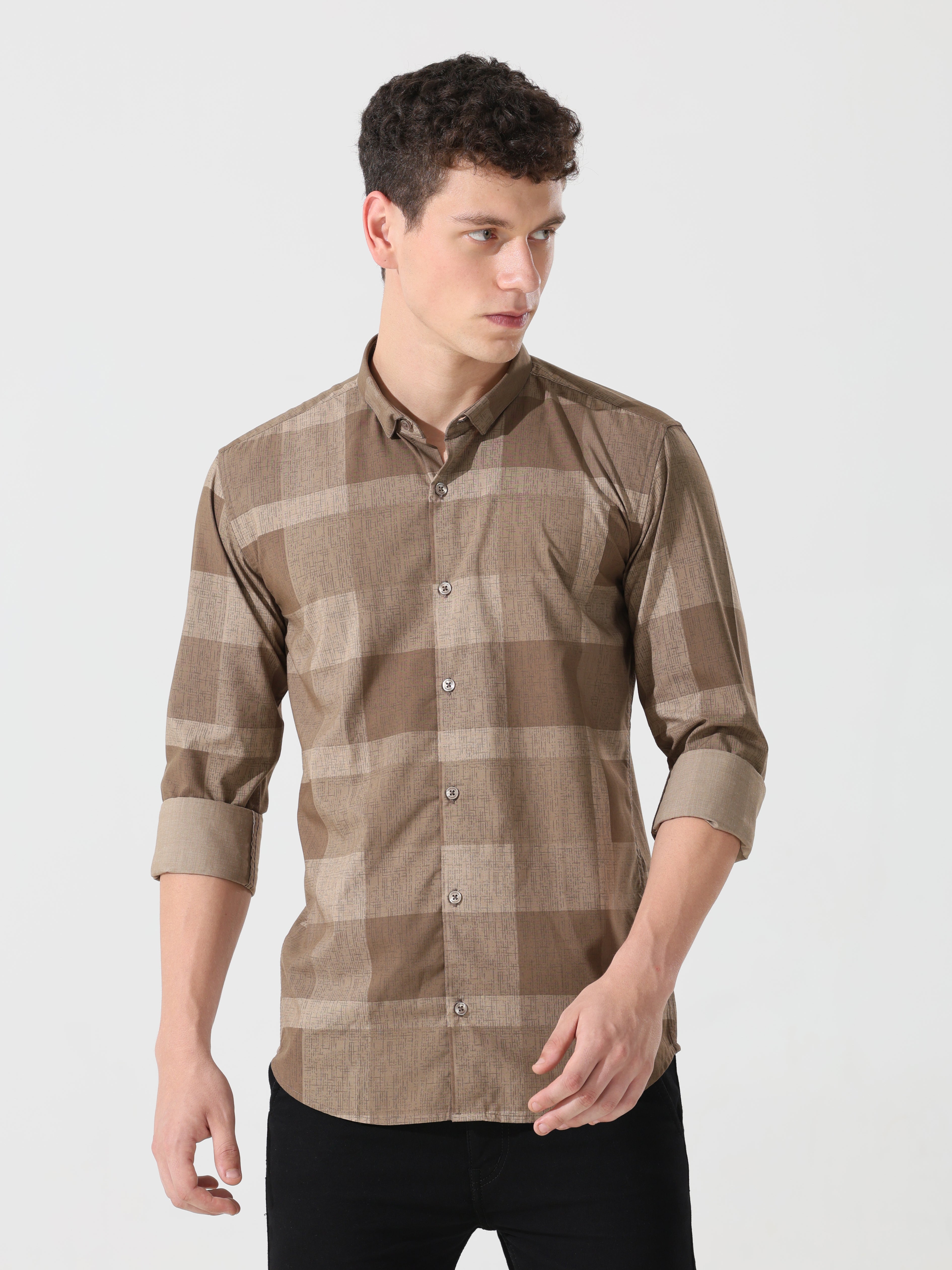 tan color shirt