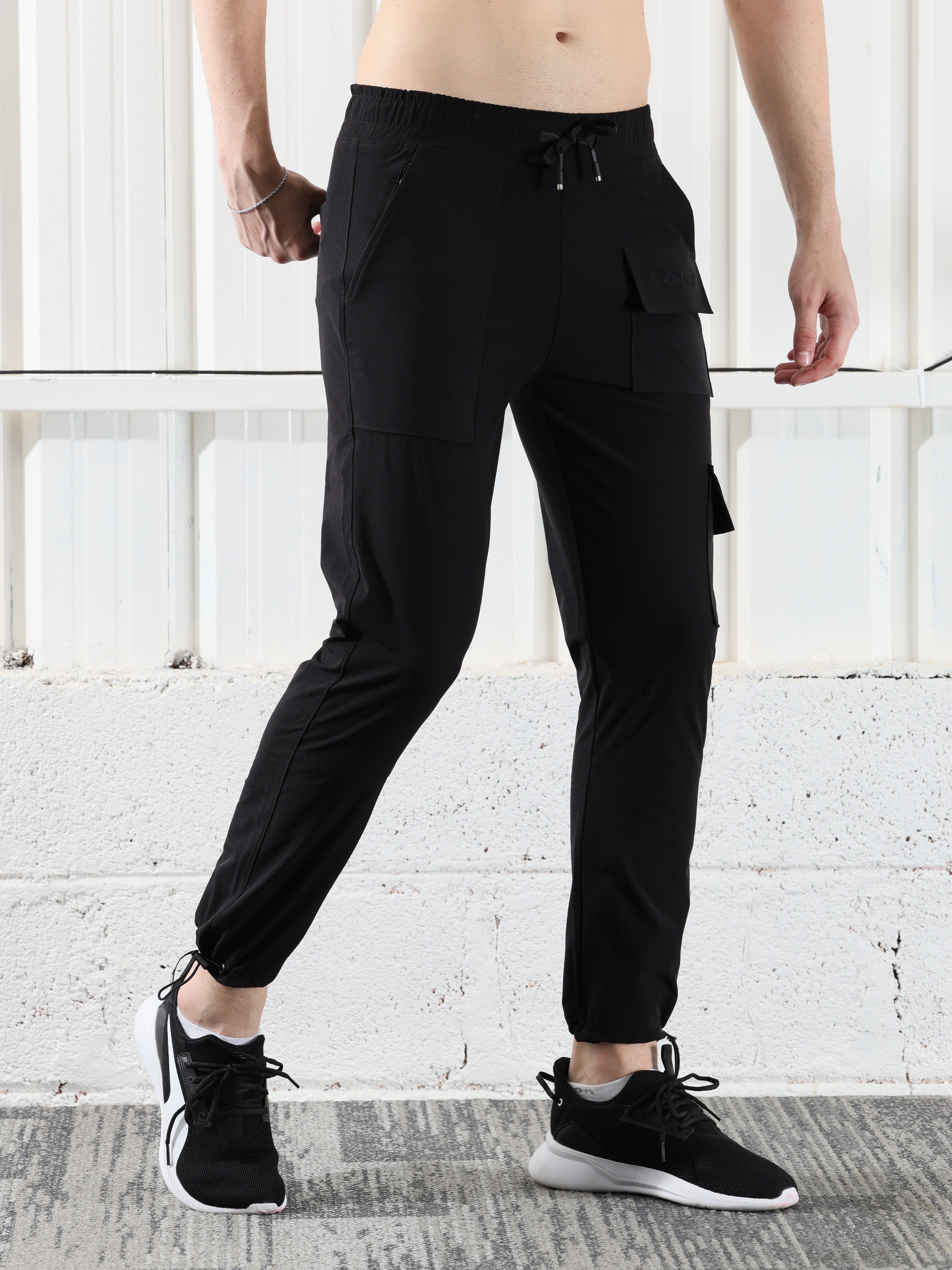 Black polyester clearance lycra joggers