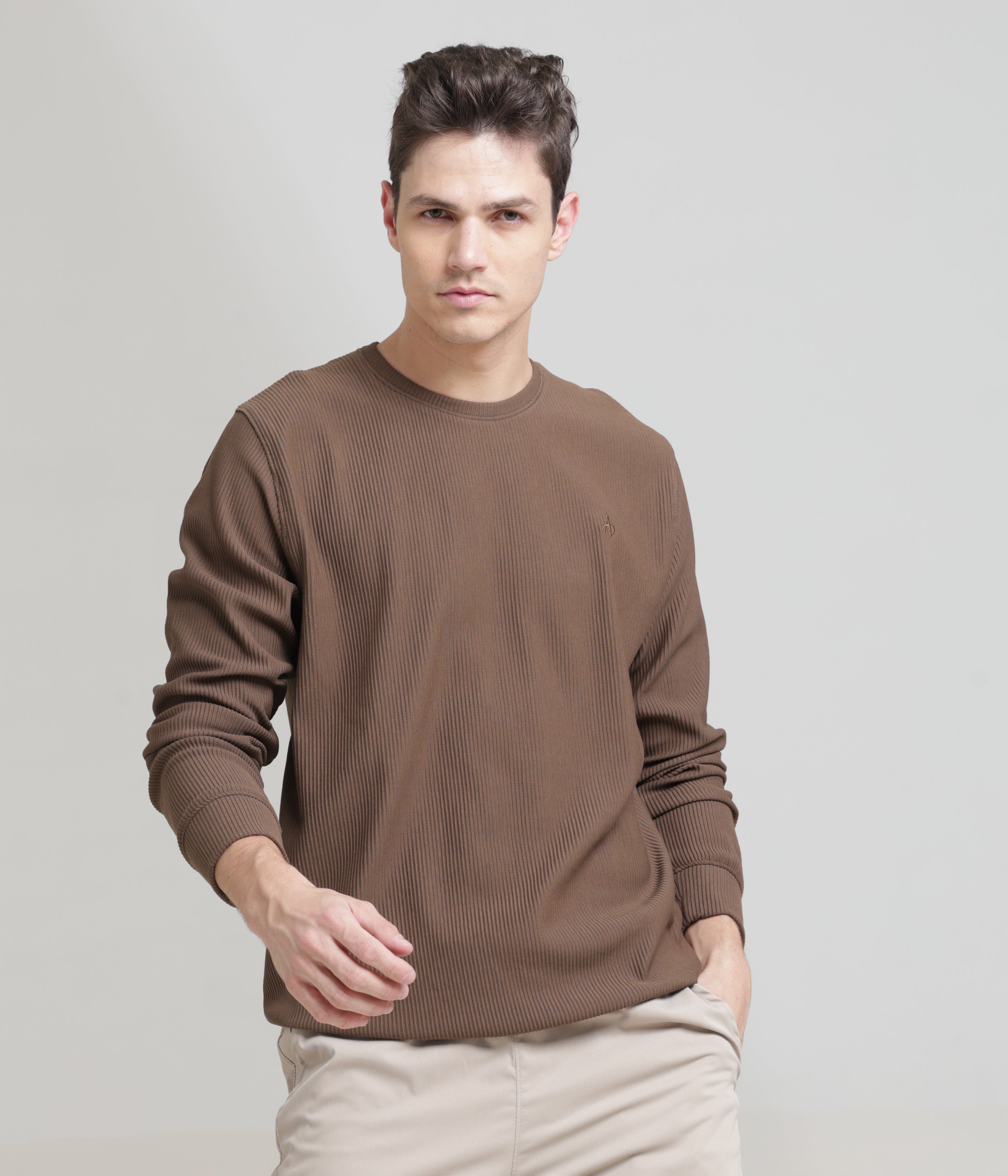 Cozy Dark Brown Long Sleeve Sweater - All Tops