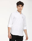 Slim Fit White Full Sleeve Shirt