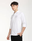 Slim Fit White Full Sleeve Shirt