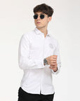 Slim Fit White Full Sleeve Shirt