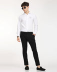 Slim Fit White Full Sleeve Shirt