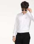 Slim Fit White Full Sleeve Shirt