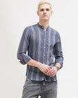 Aegen Blue Tapered Fit  Shirt