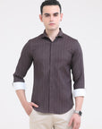 Umber Brown Tapered Fit Shirt