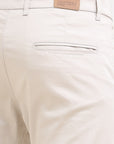 Cream Comfort Fit Cotton Trousers