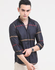 navy slim fit shirt