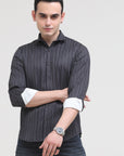 Crow Black Tapered Fit Shirt