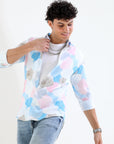 Tapered Fit Full Sleeve Pink Printed Shirt