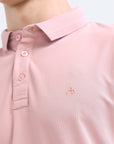 Pink  Solid Polo Tshirt