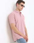 Pink  Solid Polo Tshirt