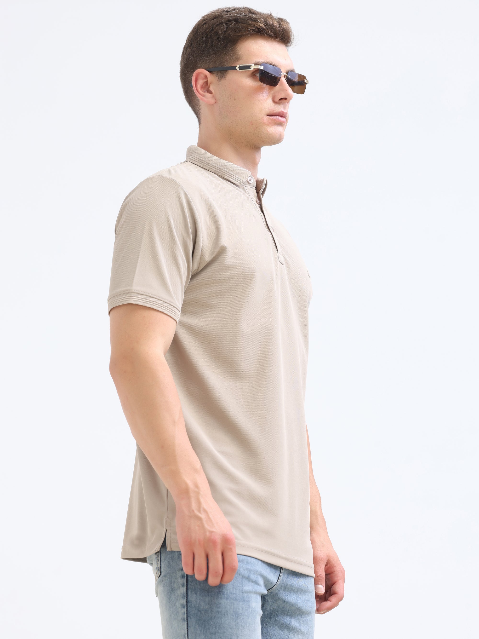 Camel Solid Polo Tshirt