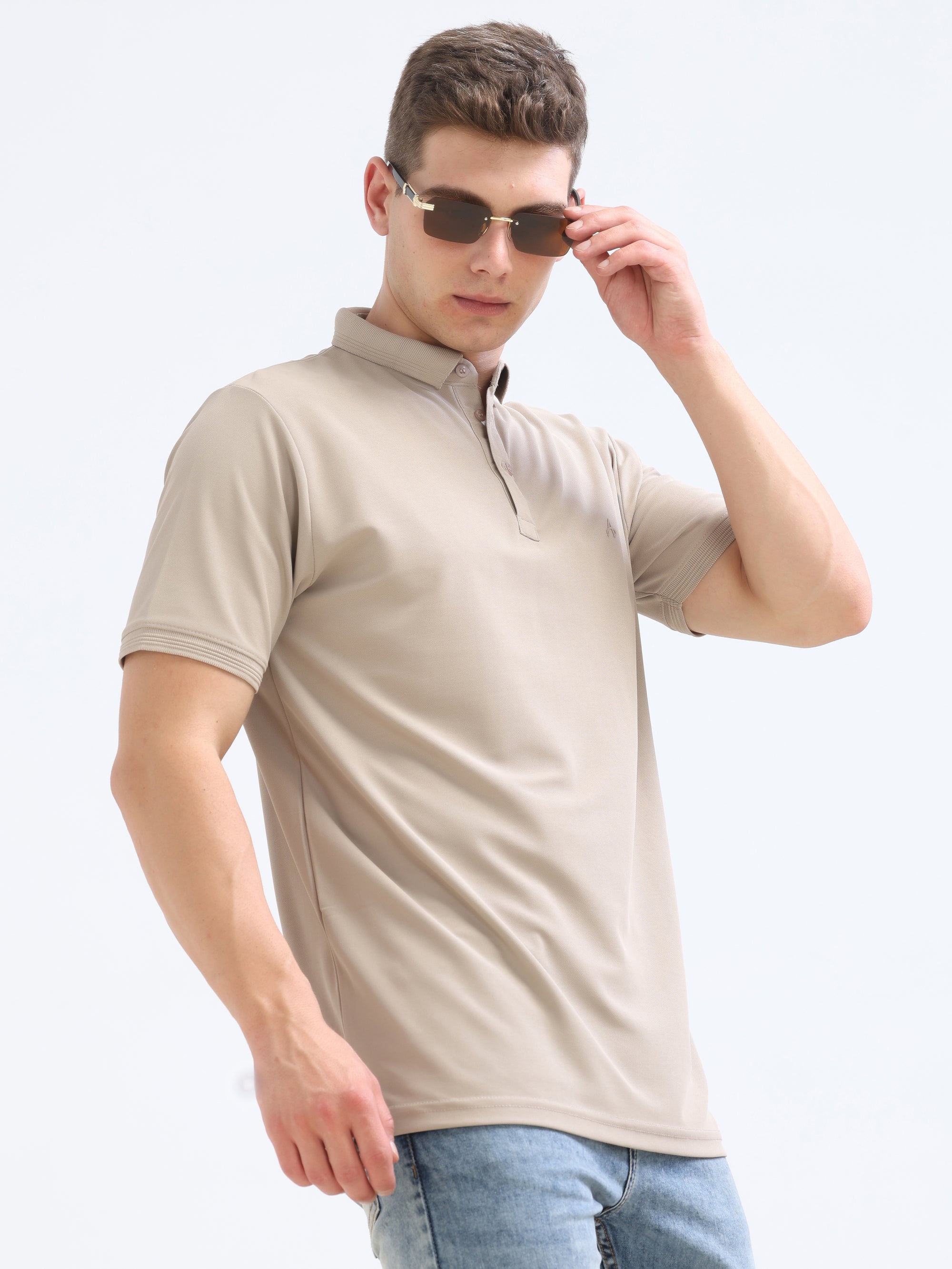 Camel Solid Polo Tshirt