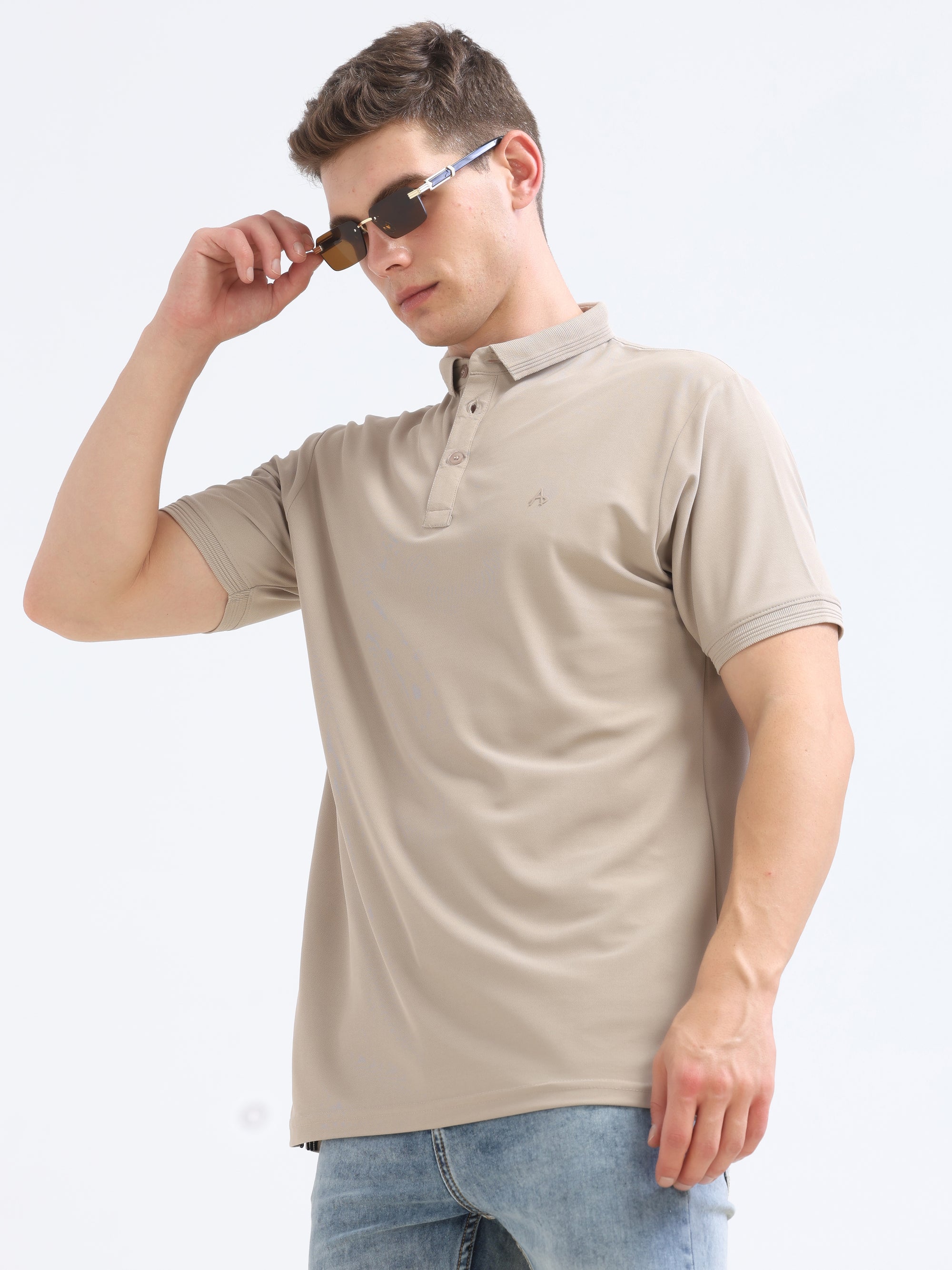 Camel Solid Polo Tshirt