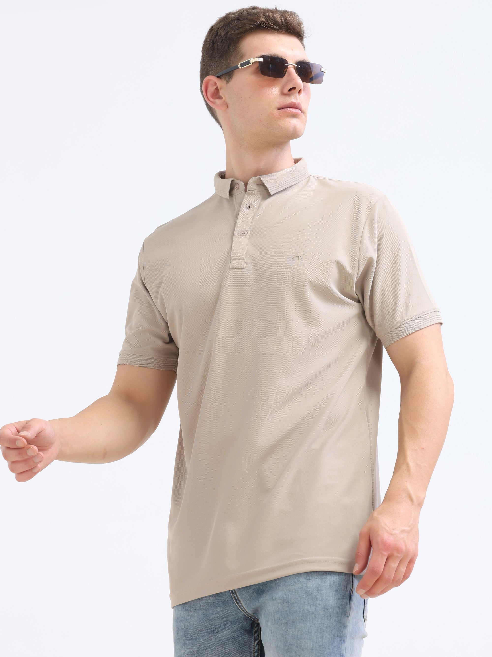 Camel Solid Polo Tshirt