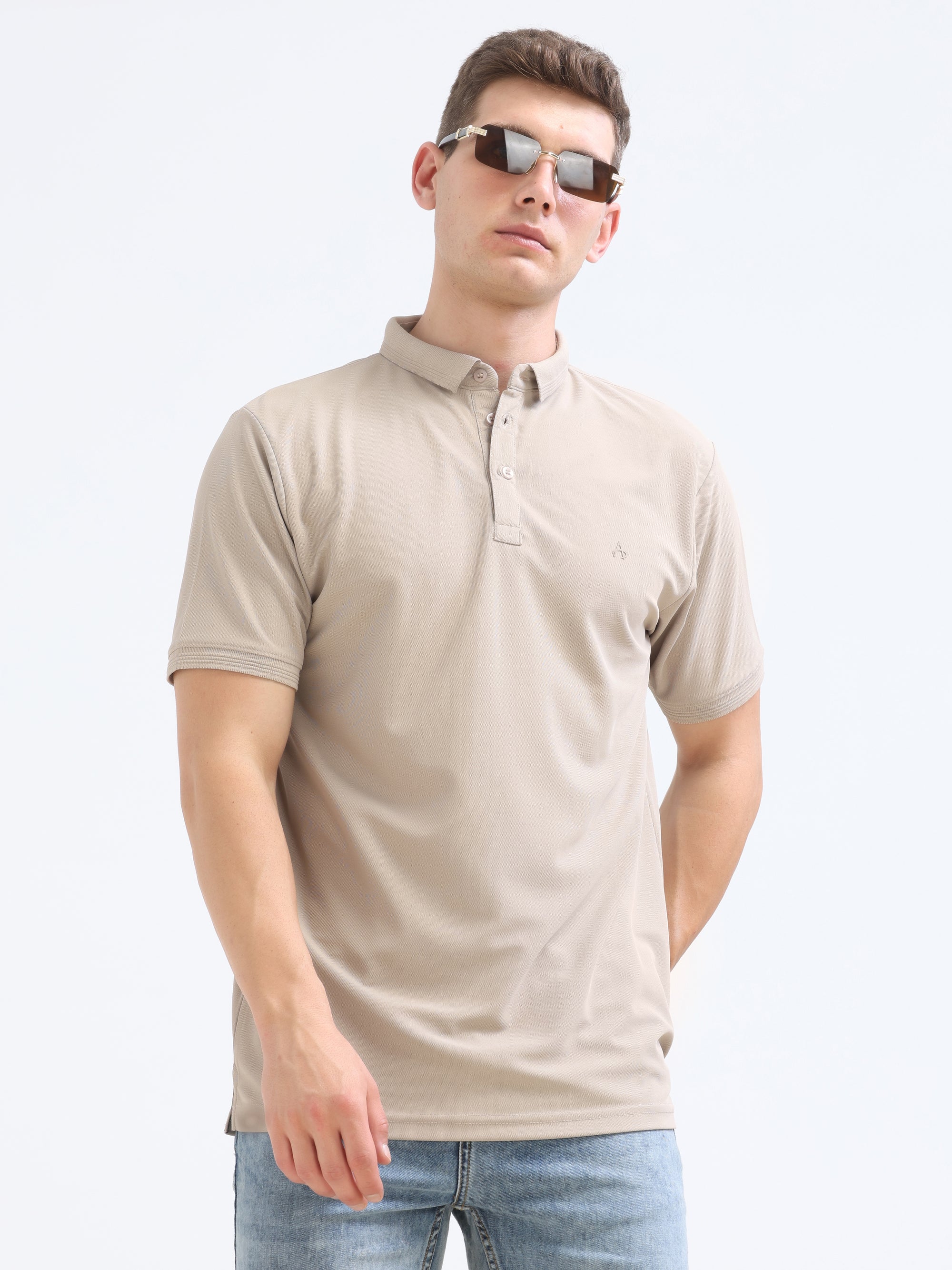 Camel Solid Polo Tshirt