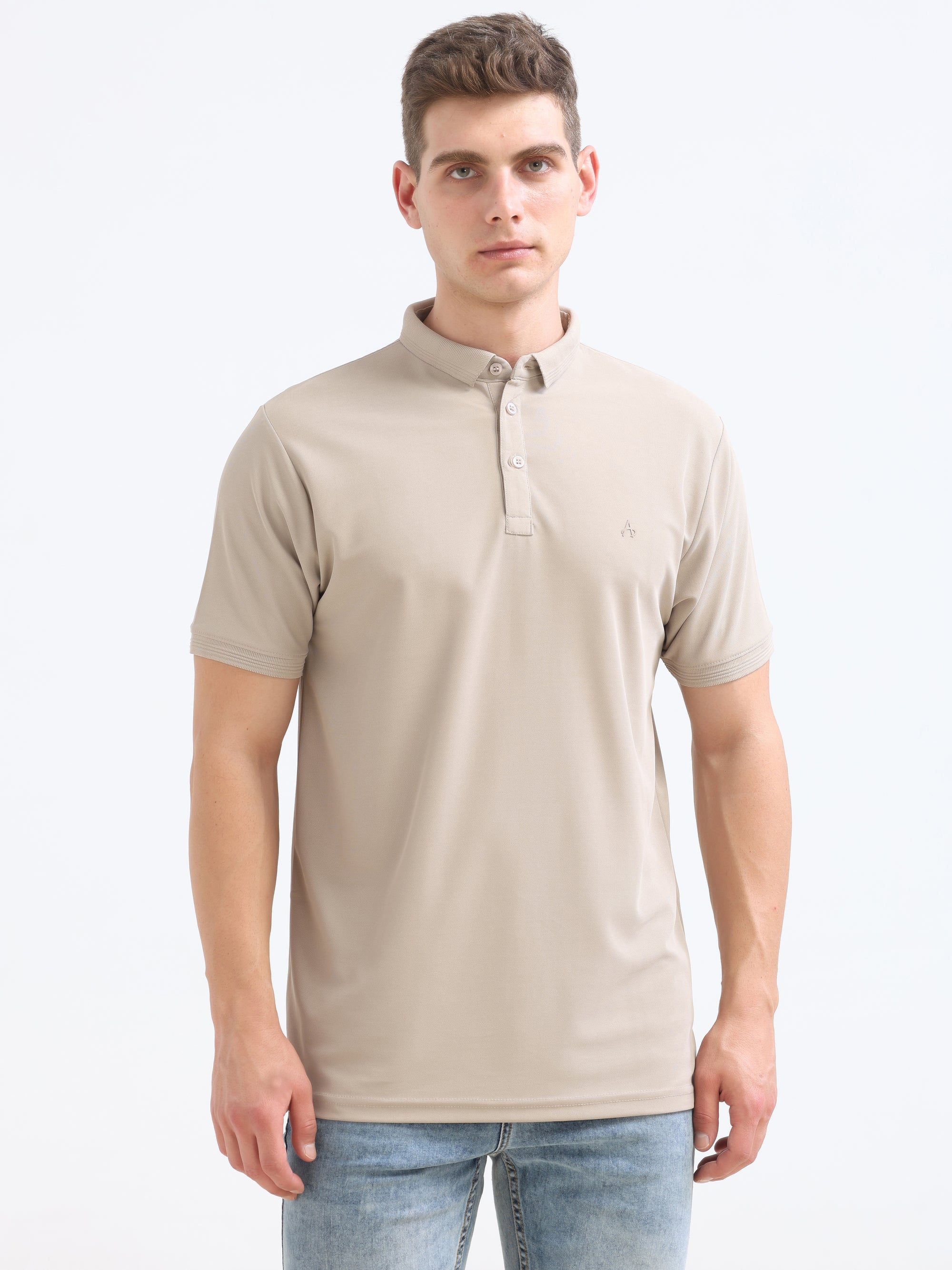 Camel Solid Polo Tshirt