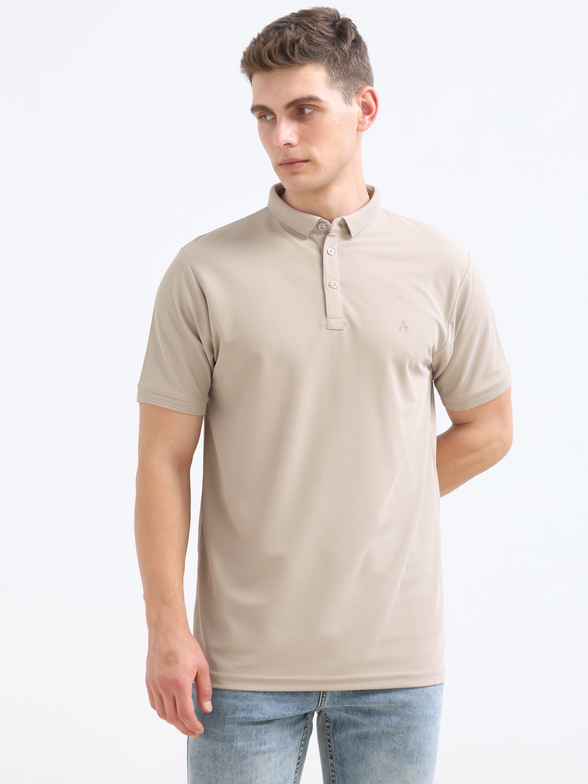 Camel Solid Polo Tshirt