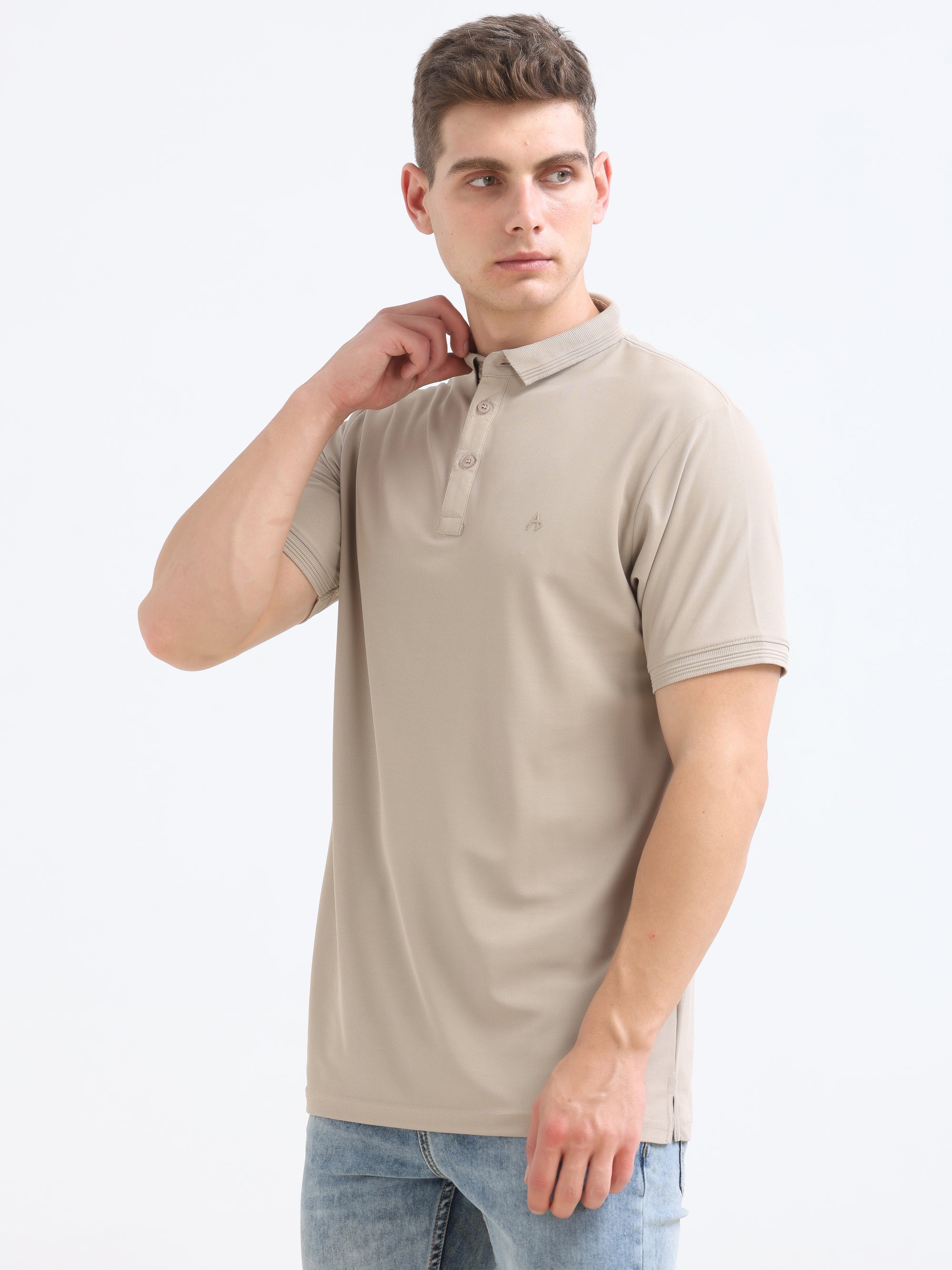 Camel Solid Polo Tshirt