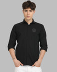 Slim Fit Black Full Sleeve  Shirt