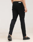 Jet Black Ankle Fit Cotton Pant