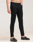 Jet Black Ankle Fit Cotton Pant