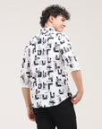 Black Tapered Fit Printed Shirt