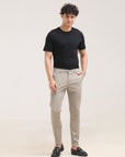 Khaki Ankle Fit Cotton Pant