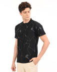 Half Sleeve Regular Fit Black T-Shirt