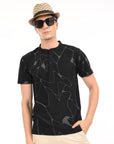 Half Sleeve Regular Fit Black T-Shirt