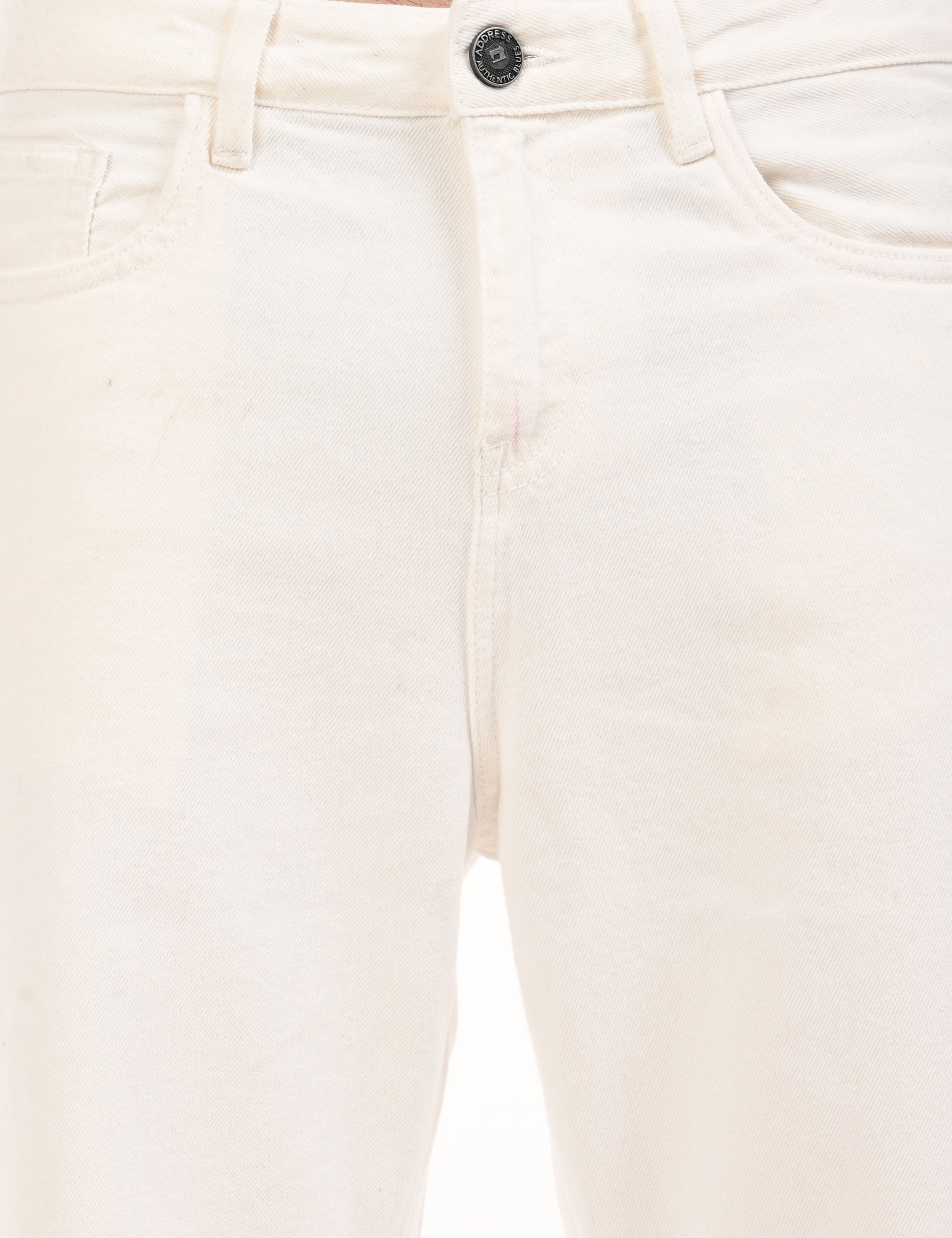 Straight Fit White Denim