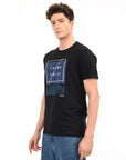 Round Neck Half Sleeve Regular Fit Black T shirt