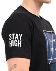 Round Neck Half Sleeve Regular Fit Black T shirt