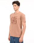 Round Neck Half Sleeve Regular Fit Light Brown T shirt