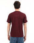 Round Neck Half Sleeve Regular Fit Wine Red T shirt