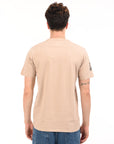 Round Neck Half Sleeve Regular Fit Beige T shirt