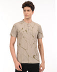 Half Sleeve Regular Fit Beige T-Shirt