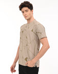 Half Sleeve Regular Fit Beige T-Shirt