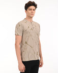 Half Sleeve Regular Fit Beige T-Shirt