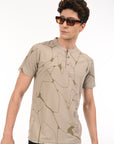 Half Sleeve Regular Fit Beige T-Shirt