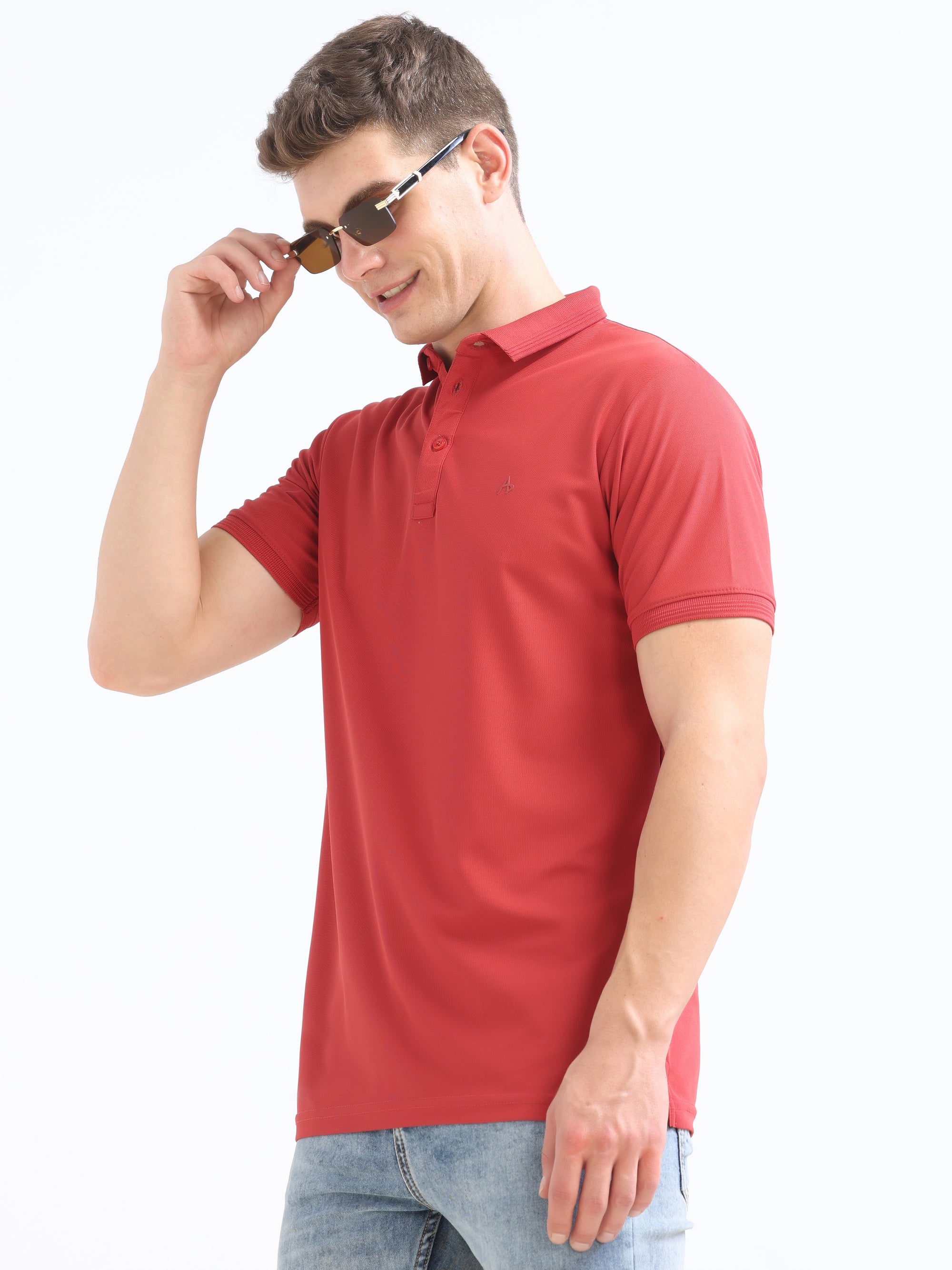 Rose Solid Polo Tshirt