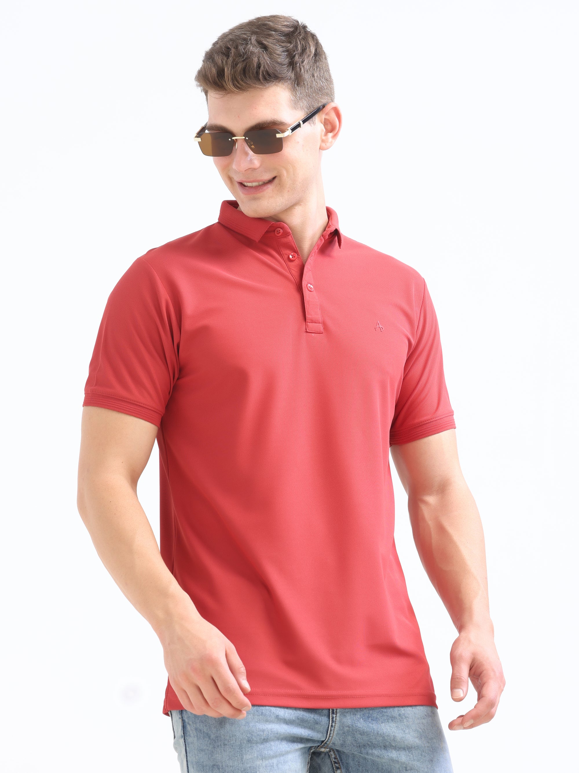 Rose Solid Polo Tshirt