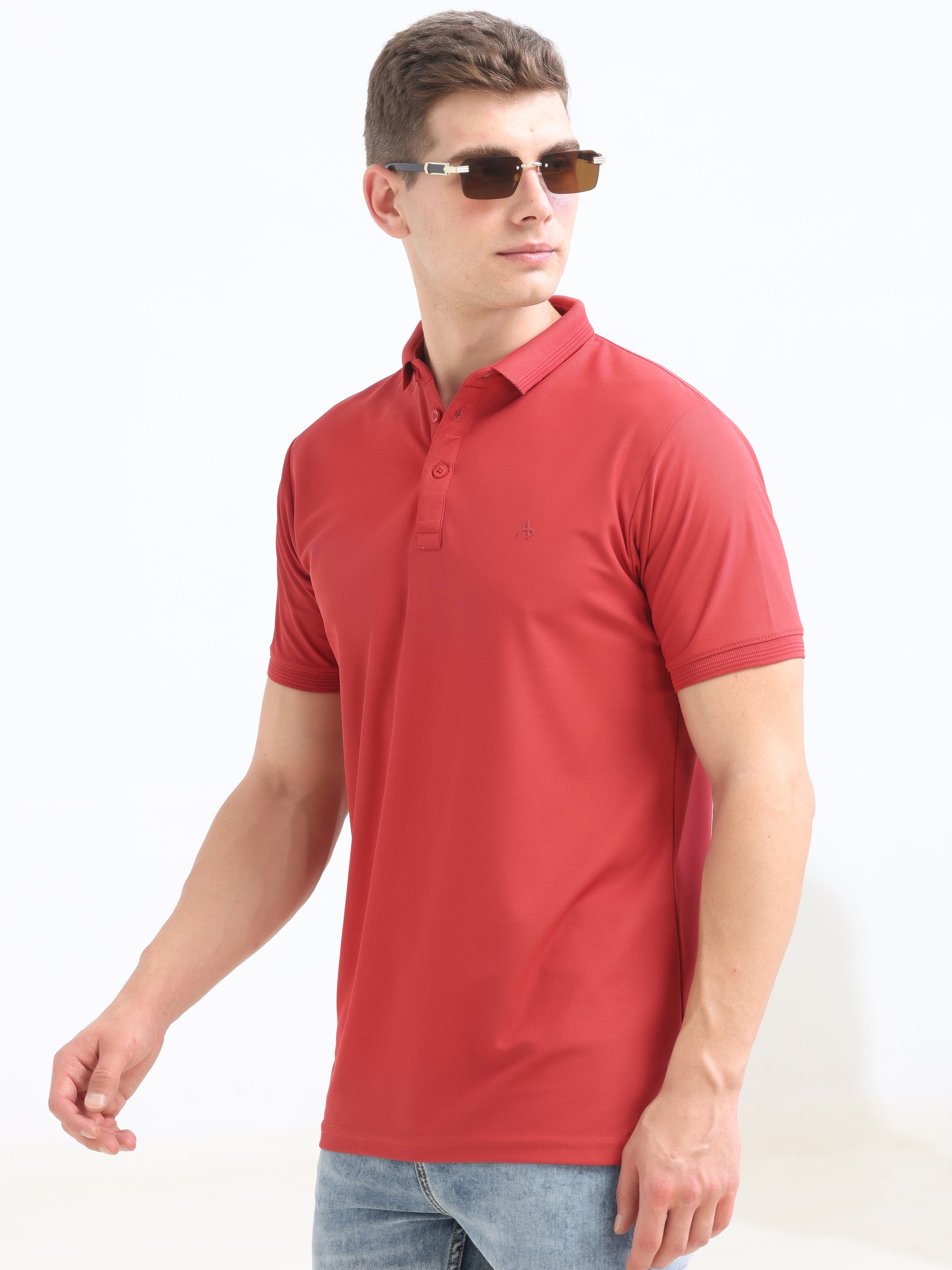 Rose Solid Polo Tshirt