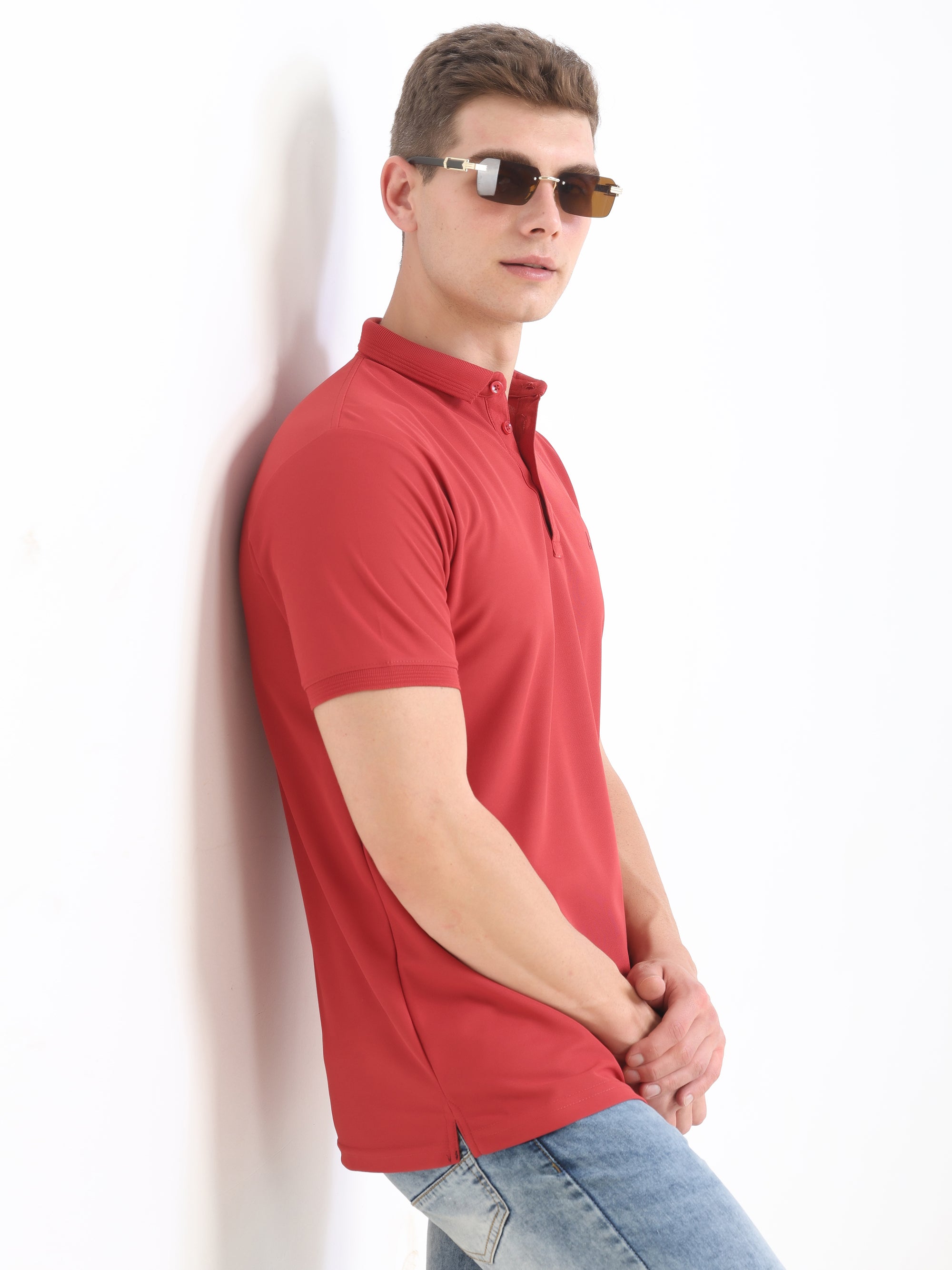 Rose Solid Polo Tshirt