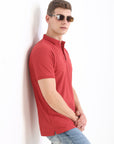 Rose Solid Polo Tshirt