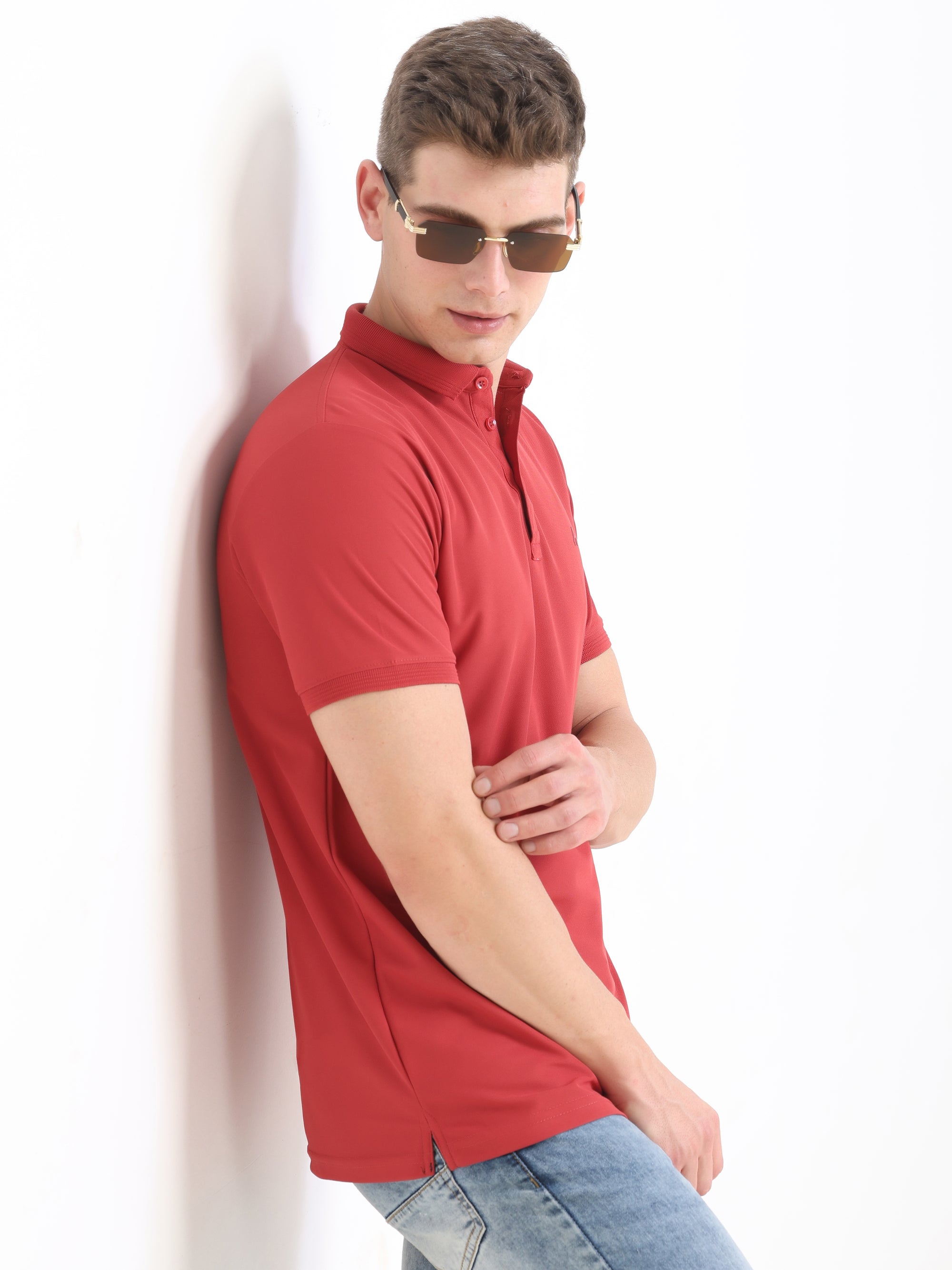 Rose Solid Polo Tshirt