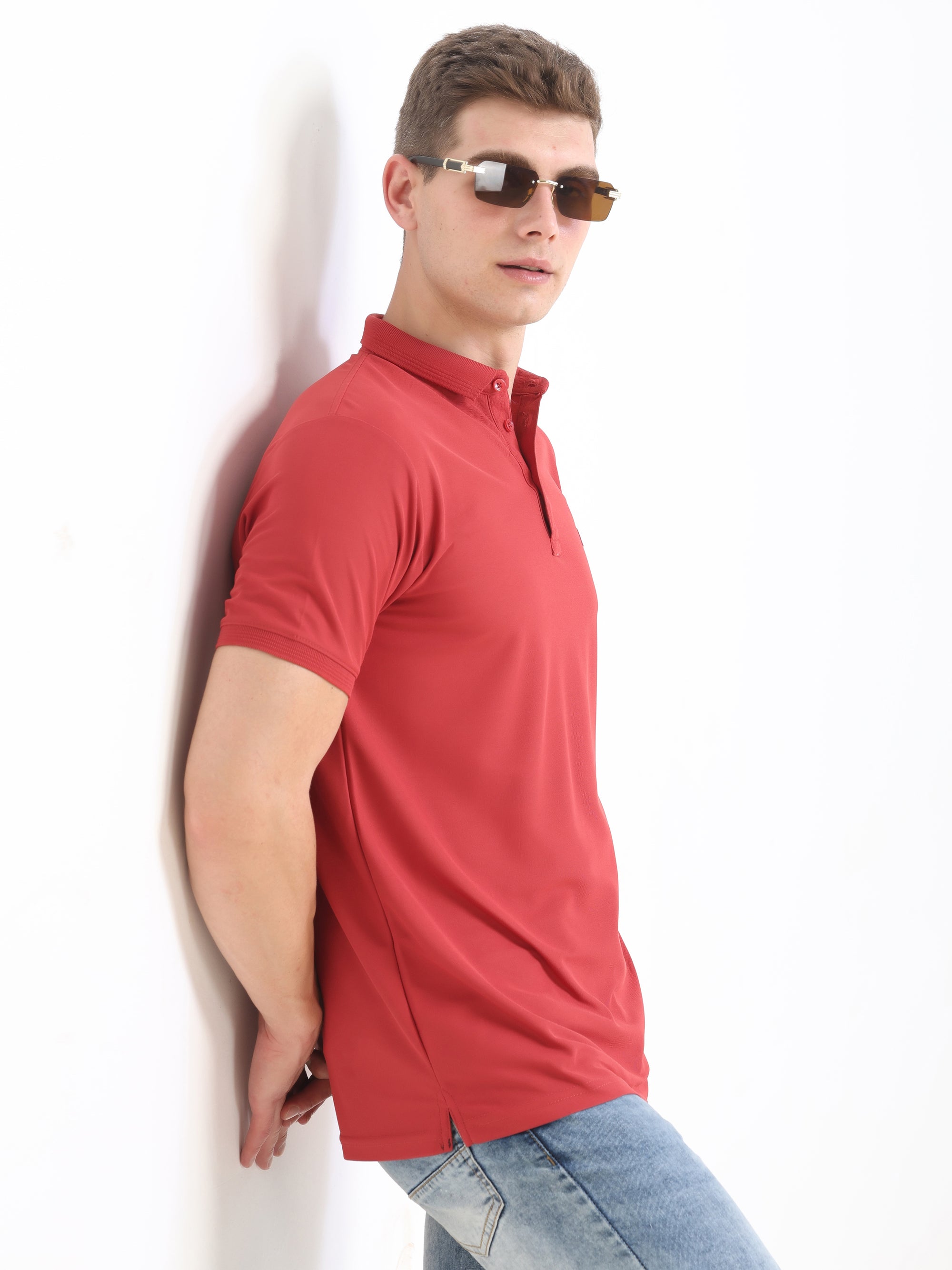 Rose Solid Polo Tshirt