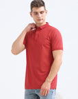 Rose Solid Polo Tshirt