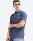 Denim Colour Solid Polo Tshirt